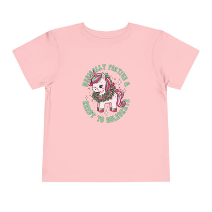 Festive Unicorn Toddler Tee - Merry &amp; Ready to Celebrate