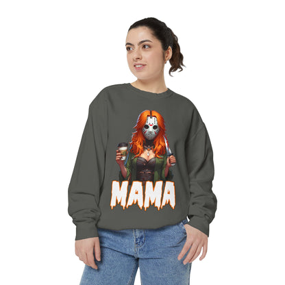 Jason Voorhees Mama Crewneck | Cute Spooky Crewneck | Jason Voorhees Crewneck | Unisex Garment-Dyed Sweatshirt