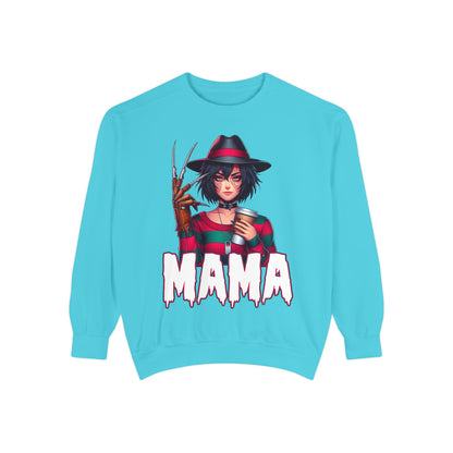 Freddy Krueger Mama Crewneck | Cute Spooky Crewneck | Freddy Krueger Crewneck | Unisex Garment-Dyed Sweatshirt