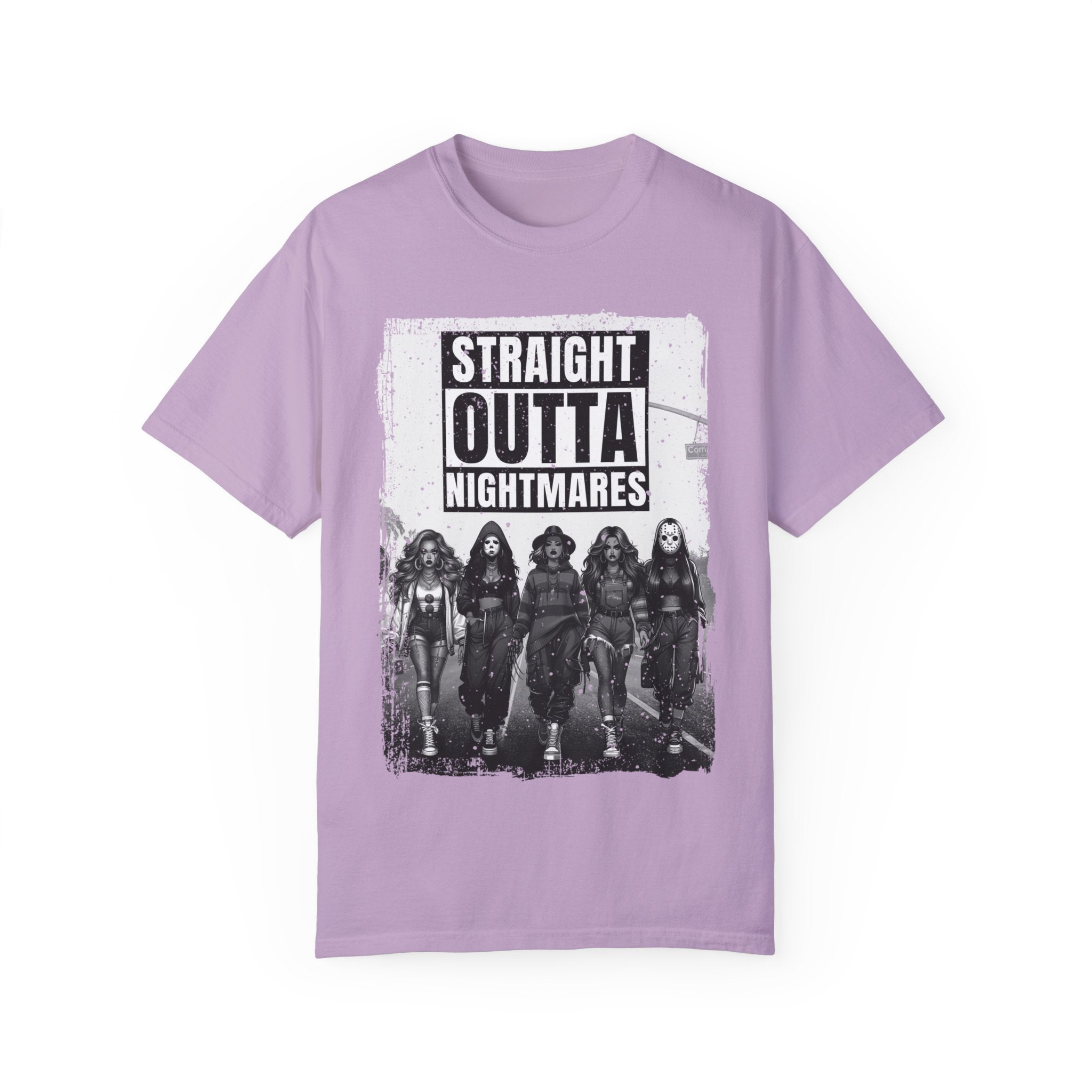 Halloween Horror Movie Shirt | Straight Outta Nightmares Shirt | Unisex Garment-Dyed T-shirt