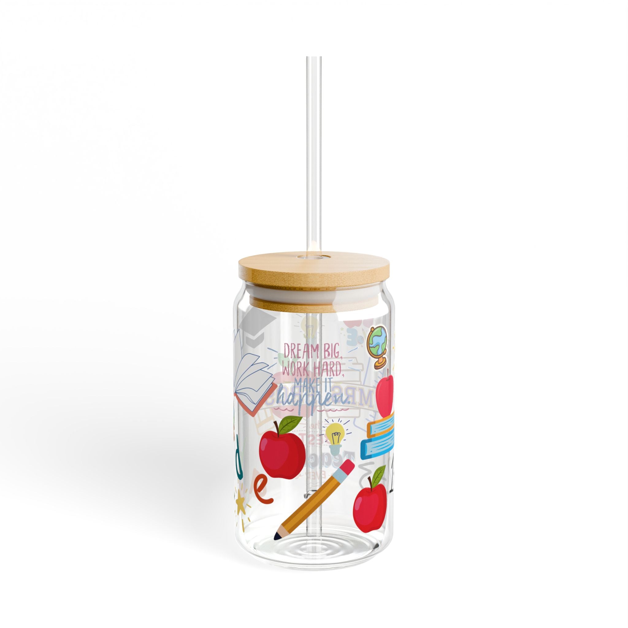 Custom Teach Sipper Glass | Sipper Glass 16oz | Back to School