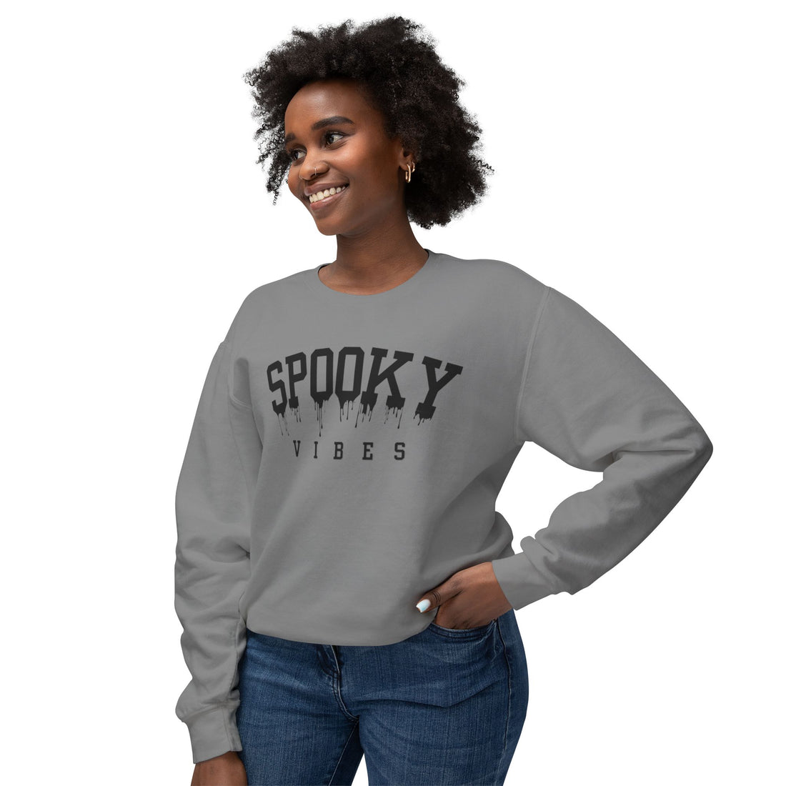 Spooky Vibes | Halloween Crewneck | Unisex Lightweight Crewneck Sweatshirt