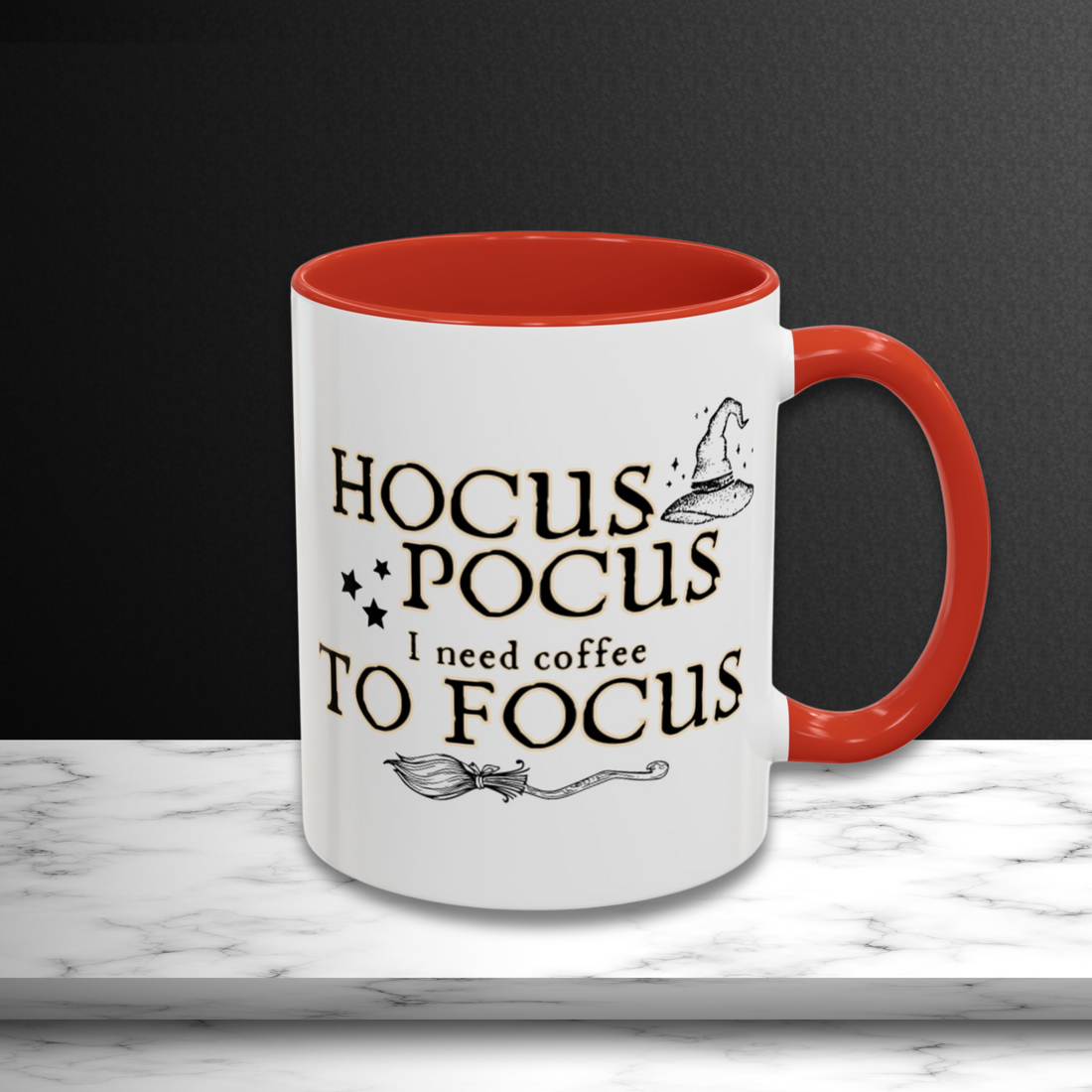 Hocus Pocus I Need Coffee to Focus Accent Coffee Mug | 11oz Mug | 15oz Mug