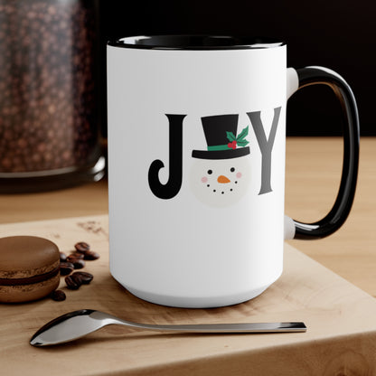 Holiday Accent Mugs | Snowman Mugs | Joy Mugs 11oz 15oz