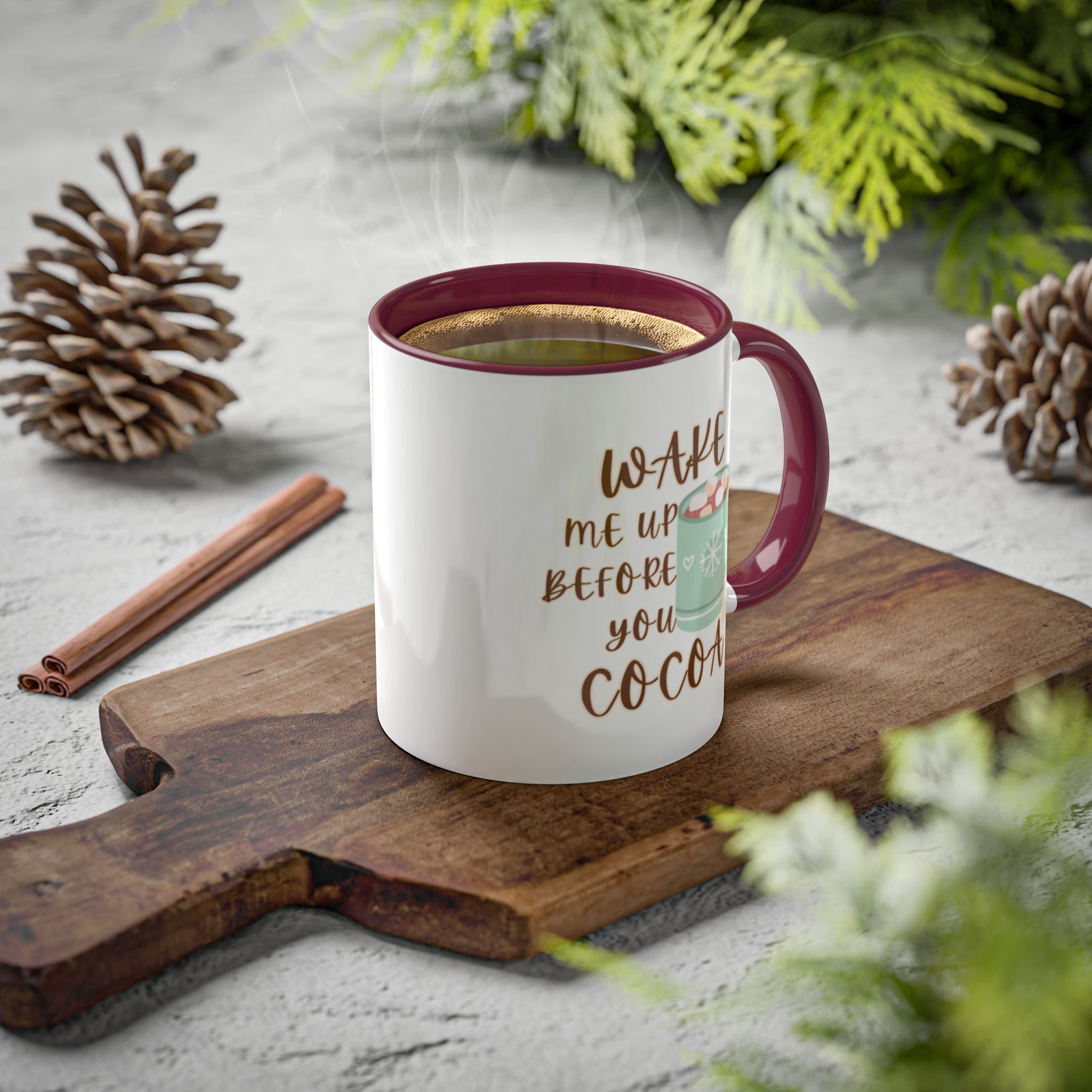 Christmas Mug | Cocoa Mug | Wake me up before you Cocoa| Hot Cocoa Colorful Mugs 11oz