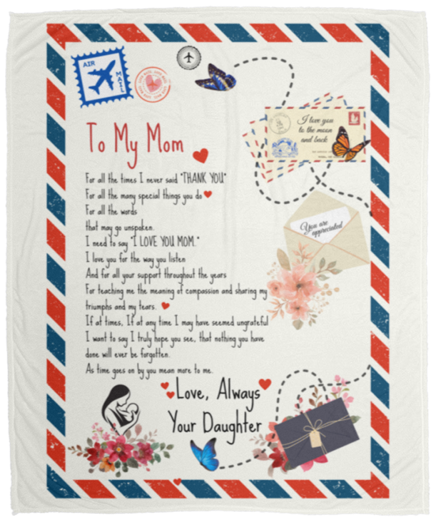 Mom - Giant Cozy Post Card Blanket | Mothers Day Gift