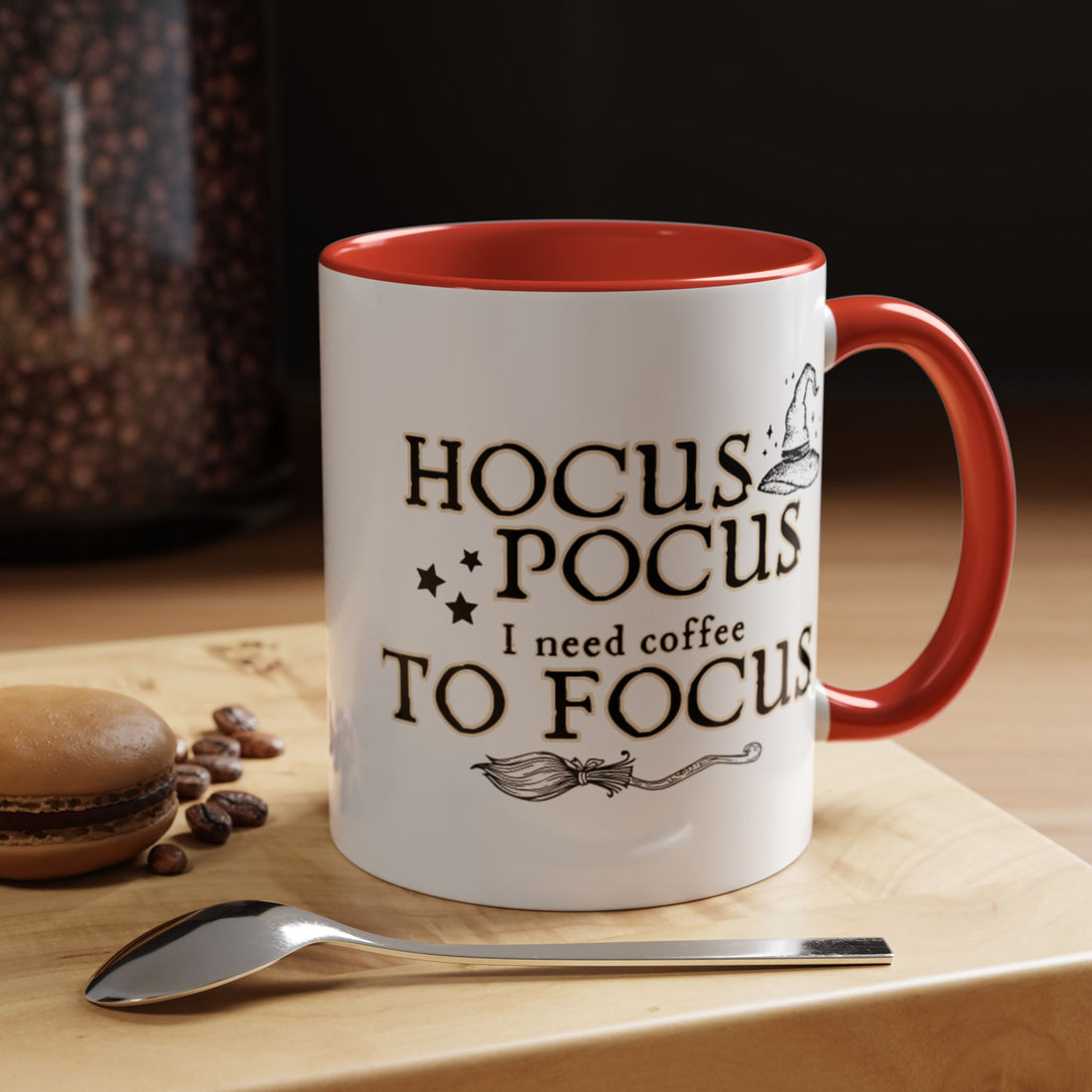 Hocus Pocus I Need Coffee to Focus Accent Coffee Mug | 11oz Mug | 15oz Mug