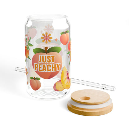 Just Peachy | Sipper Glass 16oz | Summer Sipper Glass