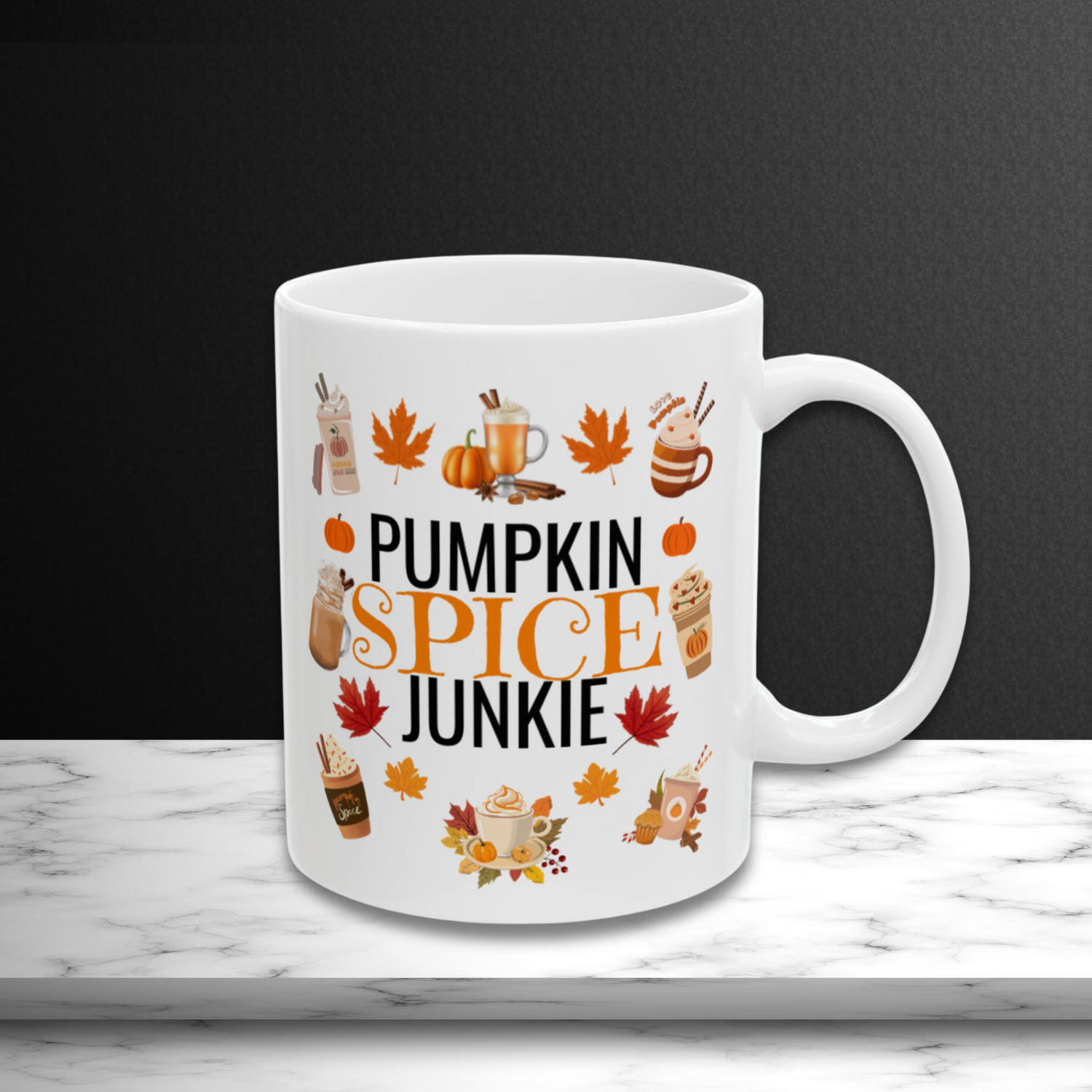 Fall Ceramic Mug | Pumpkin Spice Junkie Mug | 11oz Mug | 15oz Mug