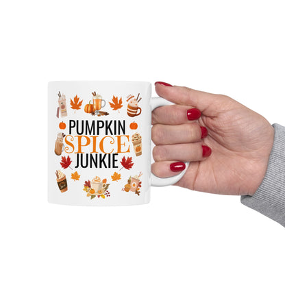 Fall Ceramic Mug | Pumpkin Spice Junkie Mug | 11oz Mug | 15oz Mug