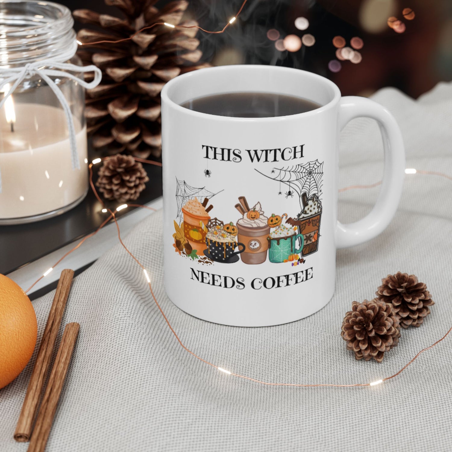 This Witch Needs Coffee Ceramic Mug | Fall Coffee Mug | Festive Coffee Mug | Witchy Coffee Mug