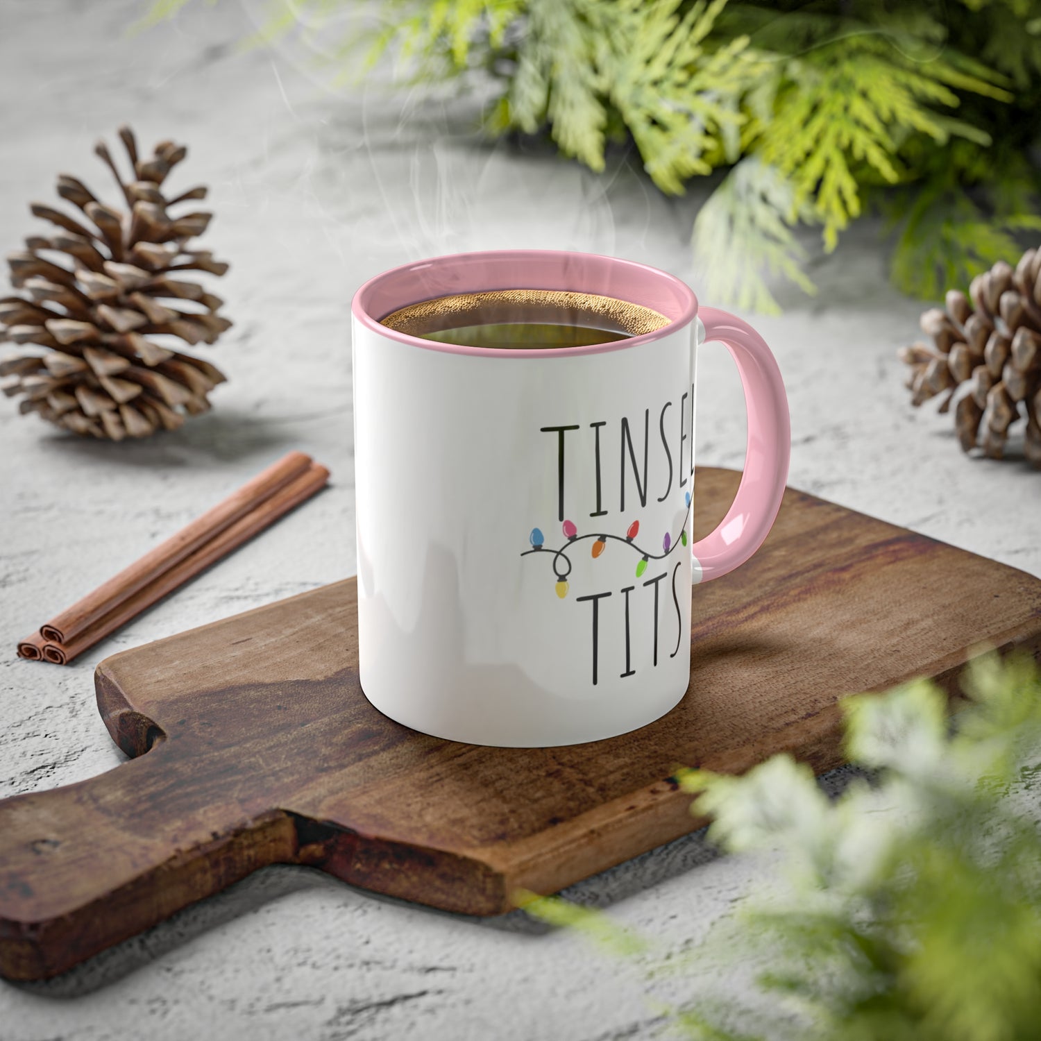 Funny Christmas Mug | Tinsel Tits Colorful Holiday Mugs 11oz