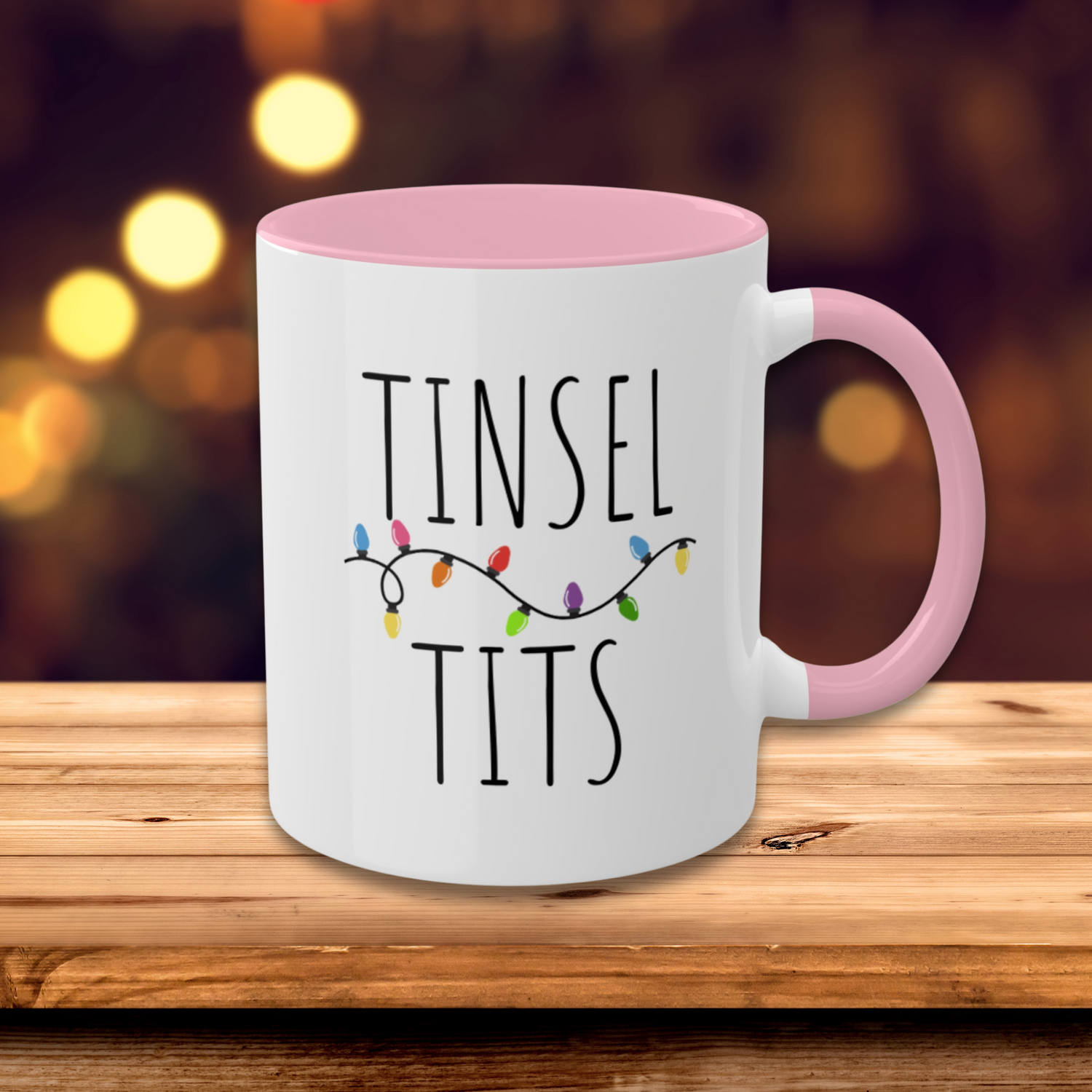 Funny Christmas Mug | Tinsel Tits Colorful Holiday Mugs 11oz