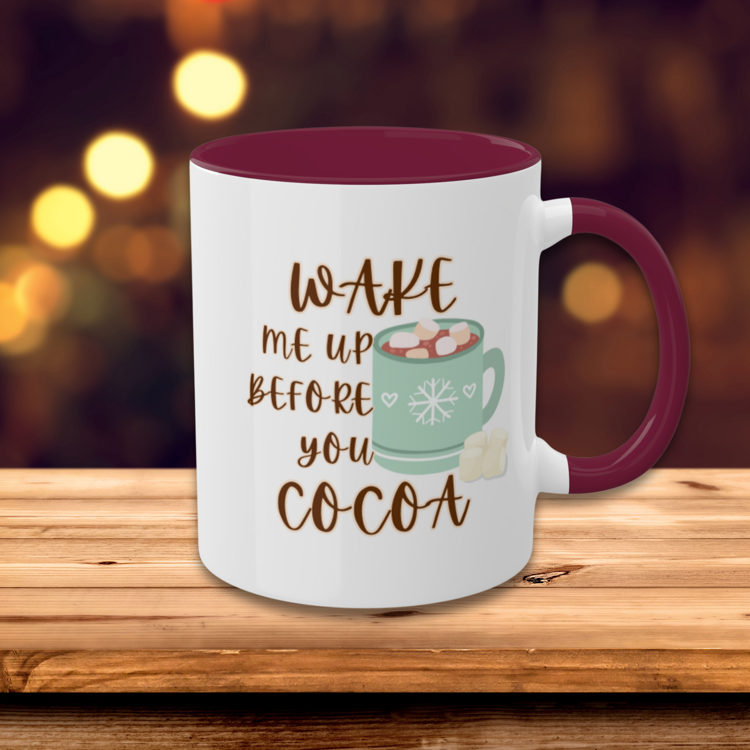 Christmas Mug | Cocoa Mug | Wake me up before you Cocoa| Hot Cocoa Colorful Mugs 11oz