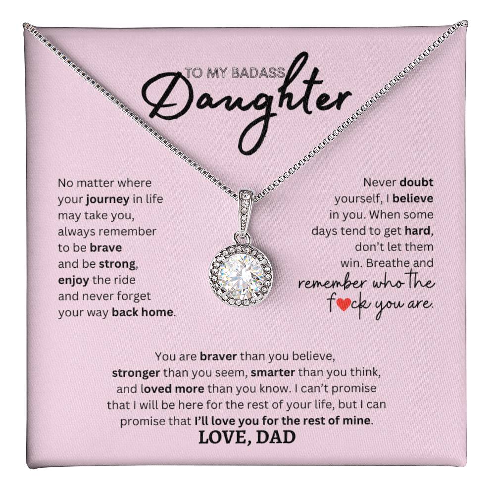 To My Badass Daughter | Dad Daughter Necklace | Gift for Daughter | Necklace For Daughter | Badass Daughter Necklace