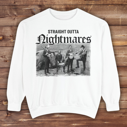 Horror Crewneck | Straight Outta Nightmares Crewneck | Unisex Garment-Dyed Sweatshirt