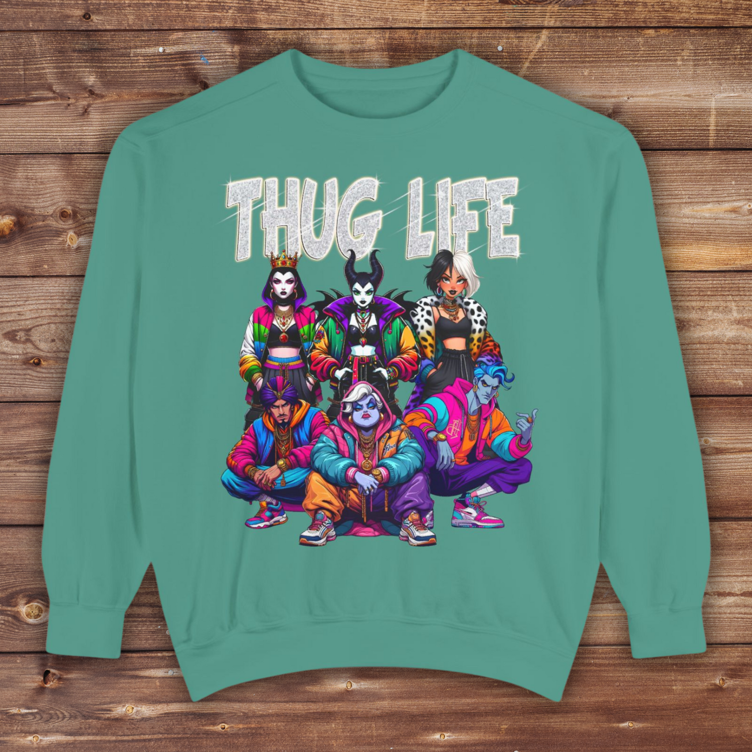 Villian Crewneck | Thug Life Villian Crewneck | Unisex Garment-Dyed Sweatshirt