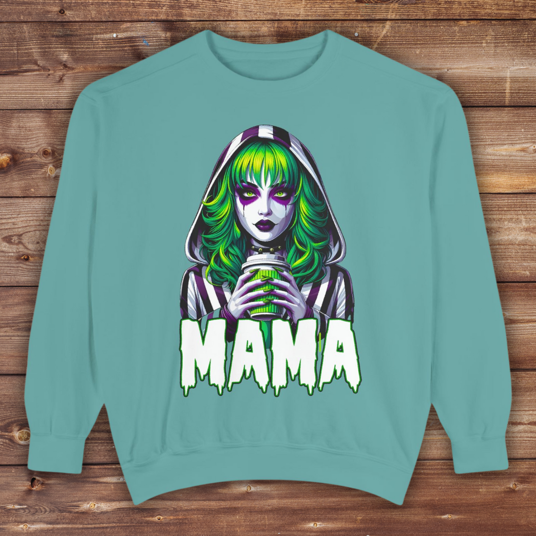 Beetlejuice Mama Crewneck | Cute Spooky Crewneck | Beetlejuice Crewneck | Unisex Garment-Dyed Sweatshirt