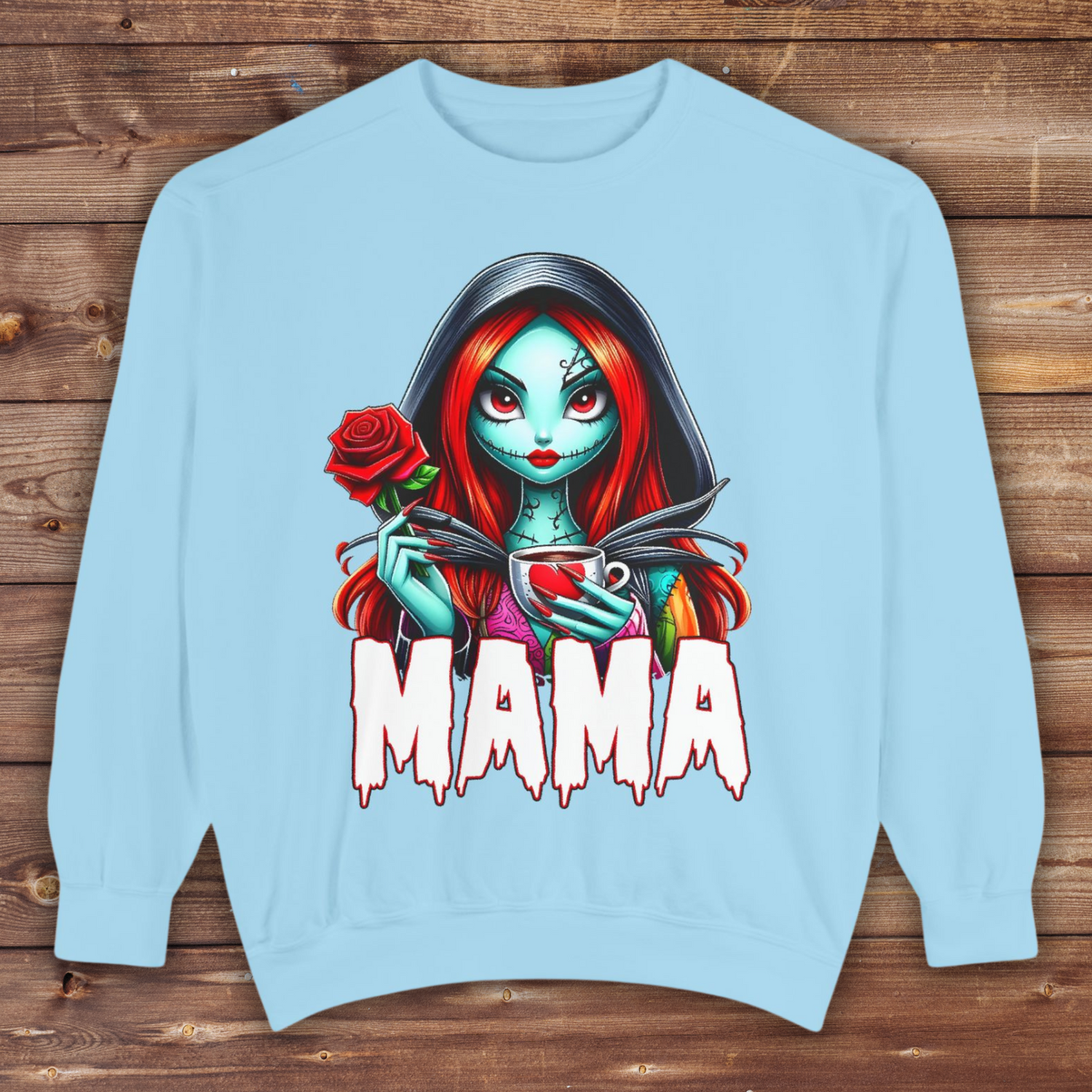 Sally Mama Crewneck | Cute Spooky Crewneck | Sally Crewneck | Unisex Garment-Dyed Sweatshirt