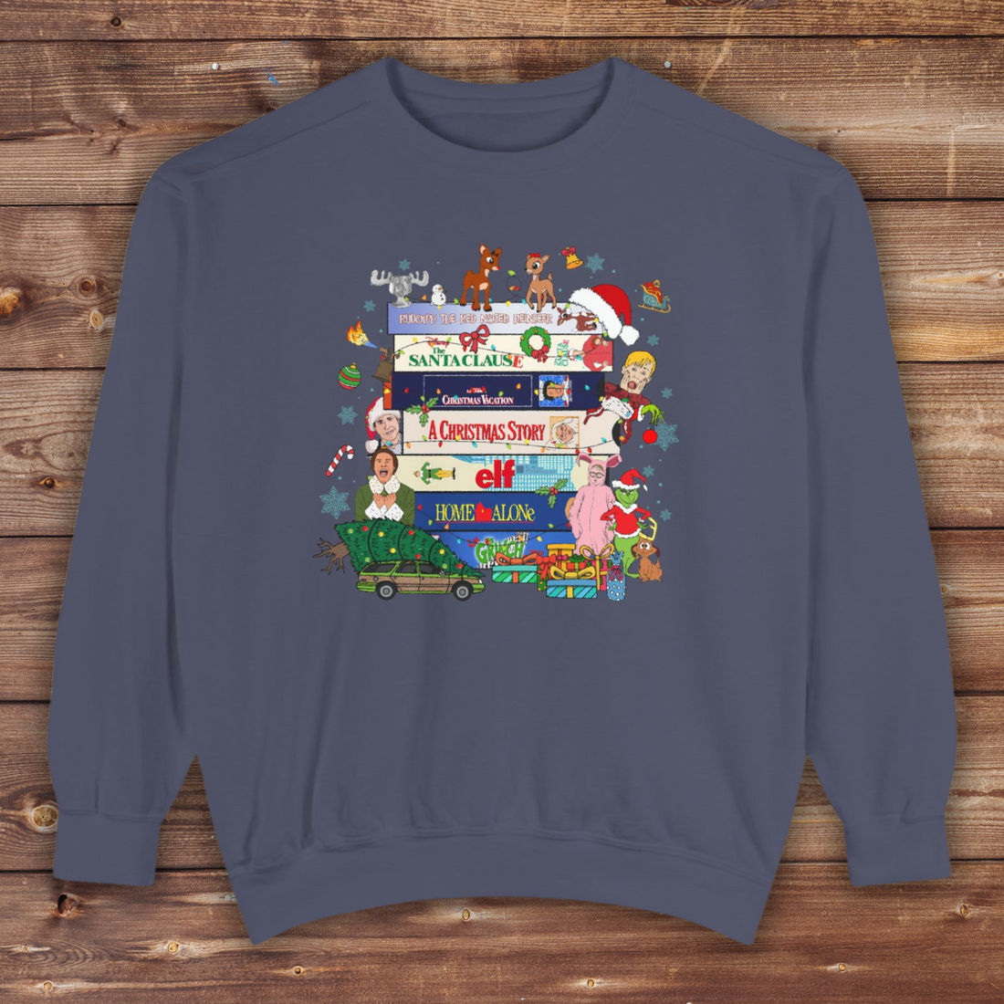 Cozy Holiday Sweatshirt with Christmas Classics Design