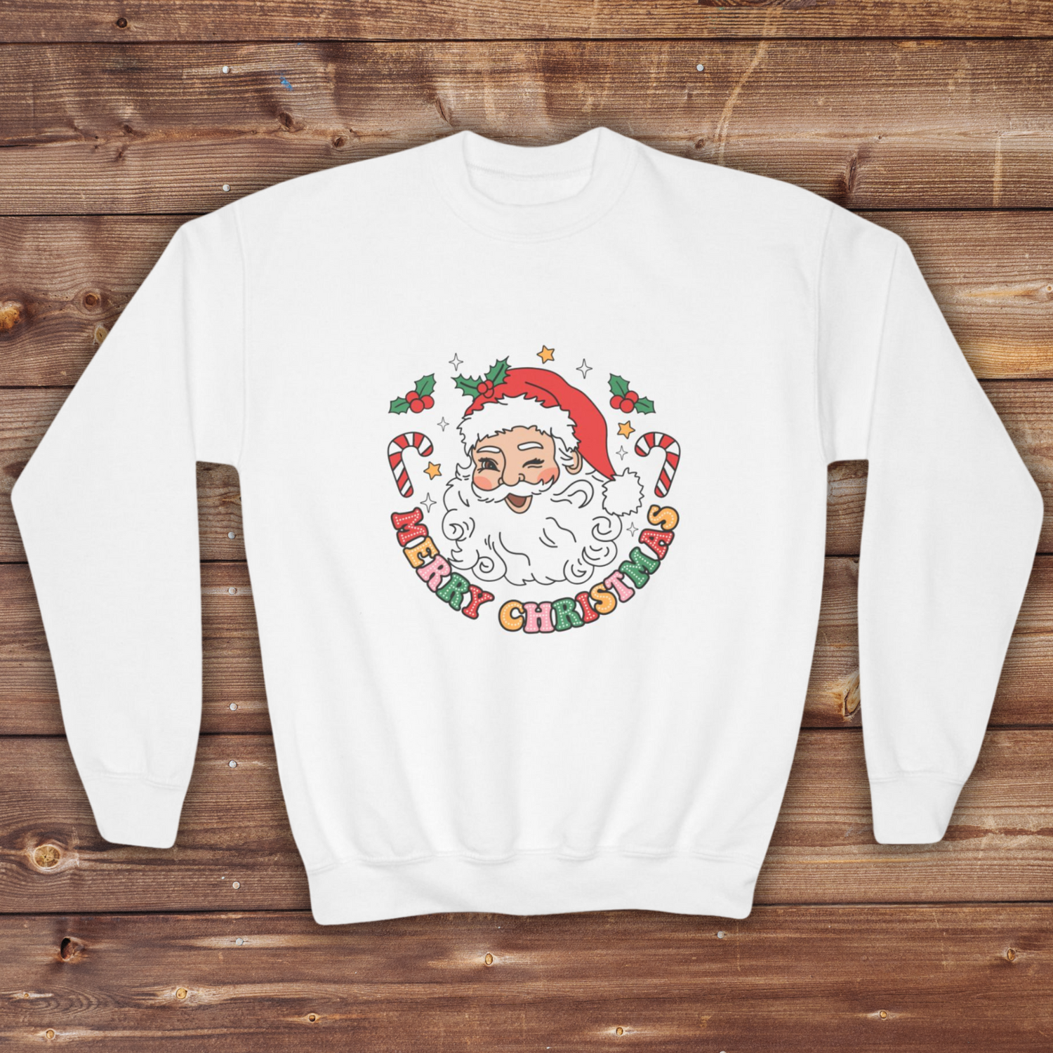 Youth Merry Christmas Crewneck Sweatshirt for Holiday Cheer