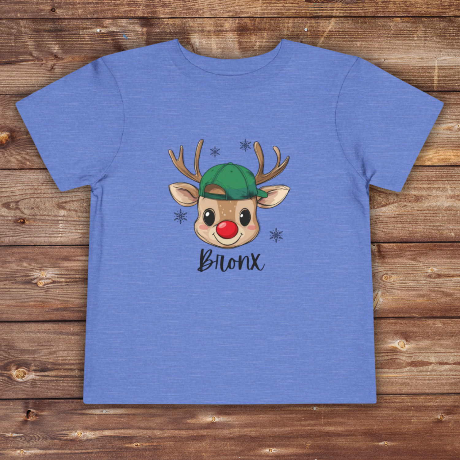 Cute Christmas Toddler Tee - Rudolph with name Design