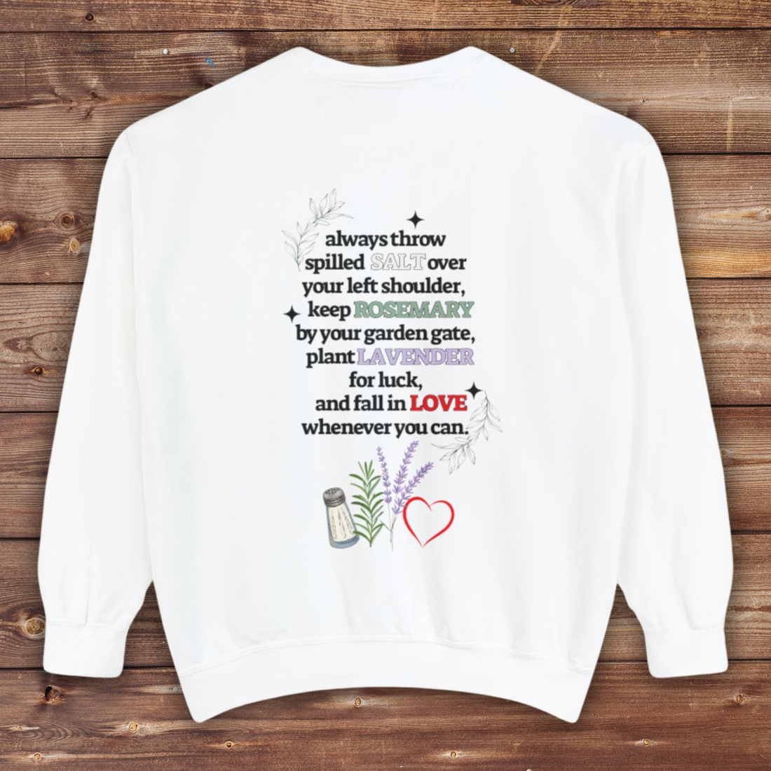 Practical Magic Crewneck | Salt Rosemary Lavender Love | Halloween Crewneck | Magic Spell Crewneck | Unisex Garment-Dyed Sweatshirt