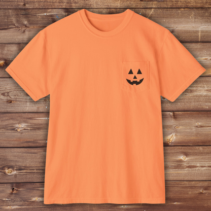 Pumpkin T-shirt | Halloween Pumpkin T-shirt | Unisex Garment-Dyed Pocket T-Shirt