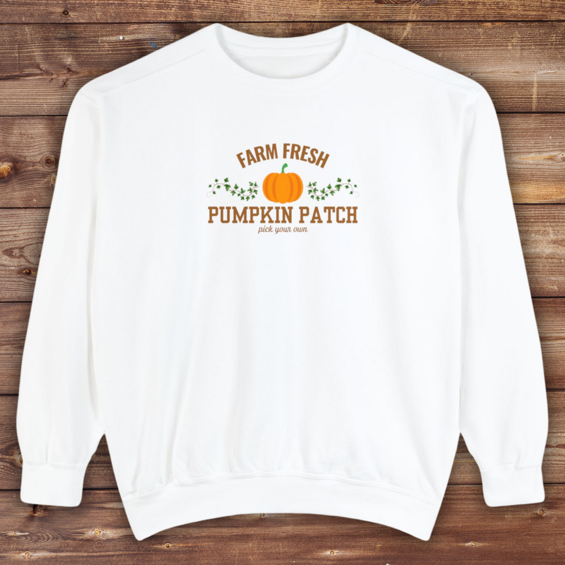 Fresh Farms Pumpkin Patch Crewneck | Unisex Garment-Dyed Sweatshirt